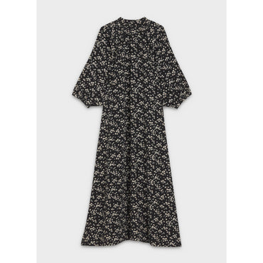 Folk Dress - Black/White