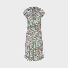 Robe Manches Capes Frill - Vert/Rose