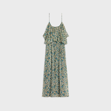 Robe Bain De Soleil Froncee - Noir/Bleu/Craie