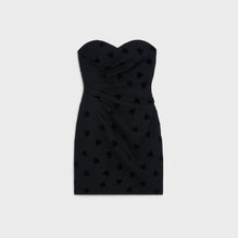 Mini Dress Strapless Neckline - Black