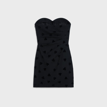 Mini Dress Strapless Neckline - Black