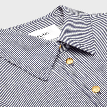 Robe Courte Trapeze - Blanc/Bleu Navy