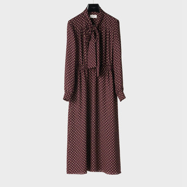 Low Lavalliere Dress - Bordeaux/Chalk