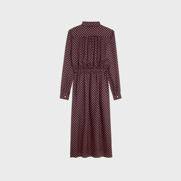 Low Lavalliere Dress - Bordeaux/Chalk