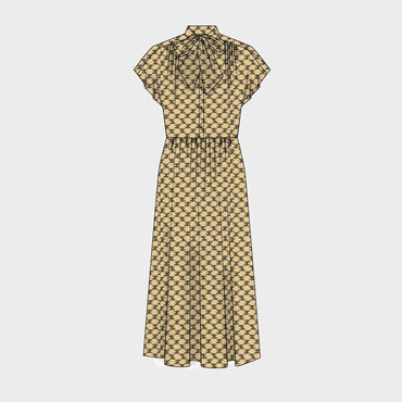 Robe Lavalliere Manches Cape - Desert/Caramel