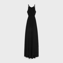 Dress Longue Dos Nu Silk Georgette Robe - Black