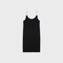 Backless Dress With Strass Straps - Black