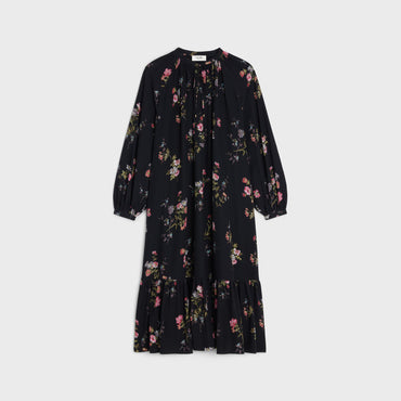 Folk Dress - Black/Multicolor