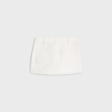 Mini Skirt Taille Basse Rigid Cotton Denim Jupe - Optic White Wash