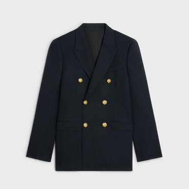 Veste Classique Croisee 6B Or Diagonal Wool - Navy