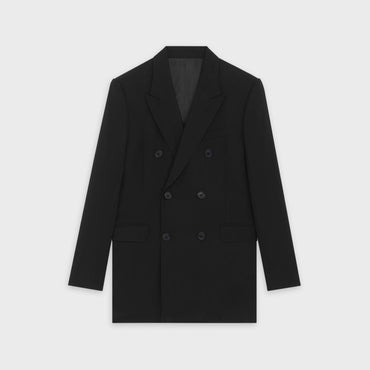 Veste Classique Croisee 6B Wool Gabardine - Black