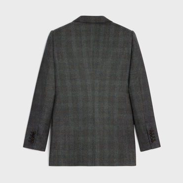 Veste Longue 2B Col Droit - Noir/Anthracite/Noisette