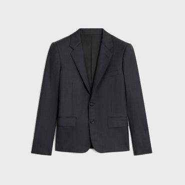 Veste Courte 2B Col Droit - Navy/Craie