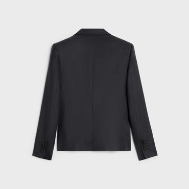 Veste Courte 2B Col Droit - Navy/Craie