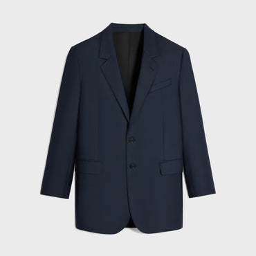 Blazer Bnf 2B Col Droit Laine Rayure Ultrafine - Dark Navy