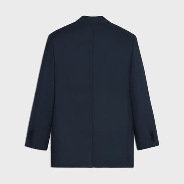 Blazer Bnf 2B Col Droit Laine Rayure Ultrafine - Dark Navy