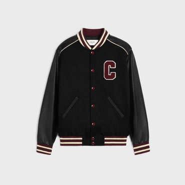 Teddy Oversize Details Cuir C - Black/Burgundy