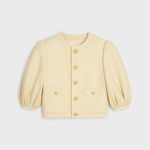 Veste Cardigan Manche Ballon - Jaune Paille