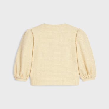 Veste Cardigan Manche Ballon - Jaune Paille