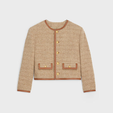 Veste Chasseur Details Cuir - Naturel