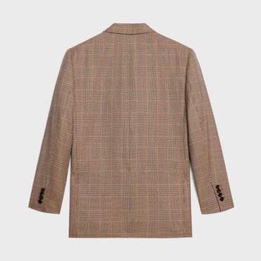 Jude 2B Straight Collar Jacket - Beige/Chestnut/Black
