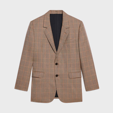 Jude 2B Straight Collar Jacket - Beige/Chestnut/Black