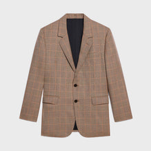 Veste Jude 2B Col Droit Prince De Galles - Beige/Chataigne/Noir