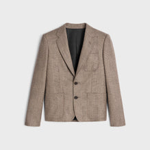 Veste Courte 2B Col Droit - Beige/Marron/Noir