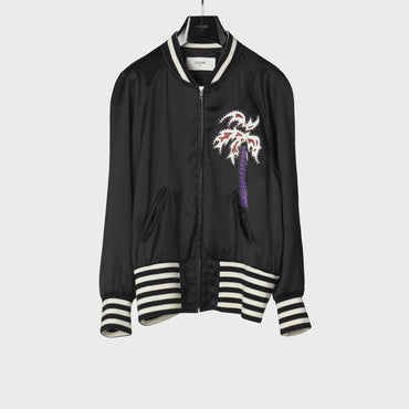 Teddy 90S Palmier Viscose Satin - Black