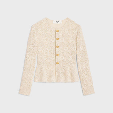 Veste Chelsea Basque Brodee Dentelle Bourdonnee Tapisserie - Naturel