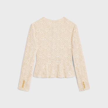 Veste Chelsea Basque Brodee Dentelle Bourdonnee Tapisserie - Naturel