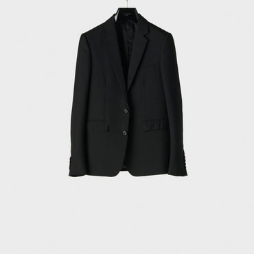 Veste Carnaby Courte 2B Col Dt Wool Gabardine - Black