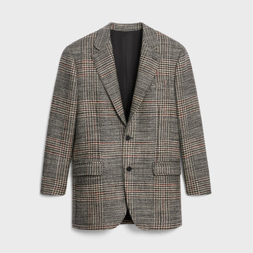 Boys Jacket 2B Right Collar - Black/Vanilla/Rust