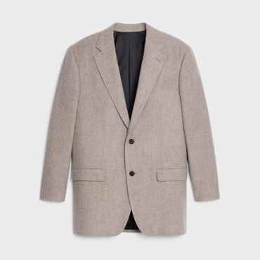 Boys Jacket 2B Right Collar - Camel/Gray
