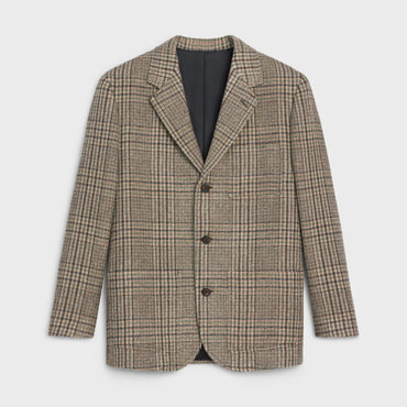 Preppy Jacket 3B Straight Collar - Brown/Khaki/Chalk