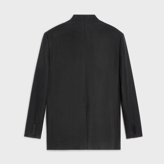 Men 2B Boxy Jacket With Decant Collar - Black/Chalk