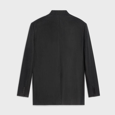 2B Boxy Jacket With Decant Collar - Black/Chalk