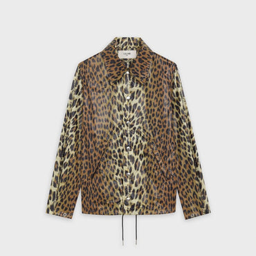 Veste Legere Boutonnee Nylon Leger Leopard - Leopard