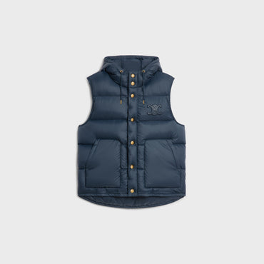 Doudounne Sans Manches Capuche Nylon Leger - Navy