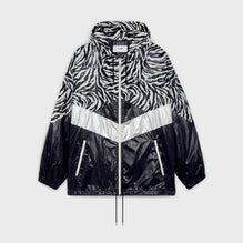Nylon Cut-Out Jacket - Black/White