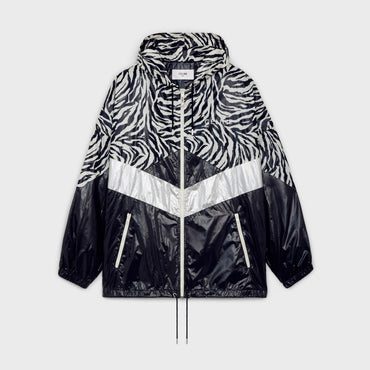 Nylon Cut-Out Jacket - Black/White