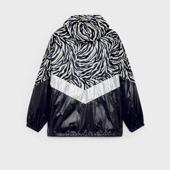 Men Nylon Cut-Out Jacket - Black/White