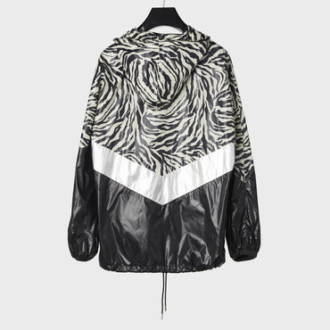 Nylon Cut-Out Jacket - Black/White