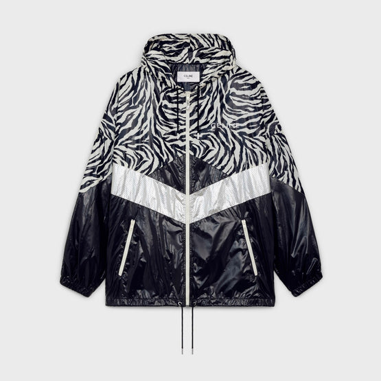 Men Nylon Cut-Out Jacket - Black/White