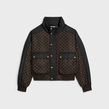 Stand-Up Collar Jacket - Beige/Black
