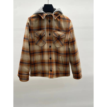 Celine Hooded Overshirt - Brown/Orange