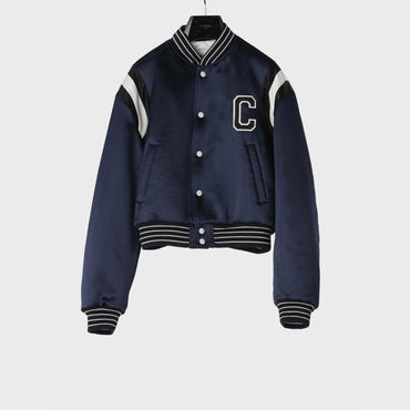 Celine Cropped Bomber - Navy