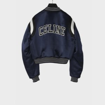 Celine Cropped Bomber - Navy