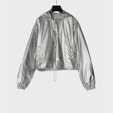 Cropped Skate Jacket - Silver