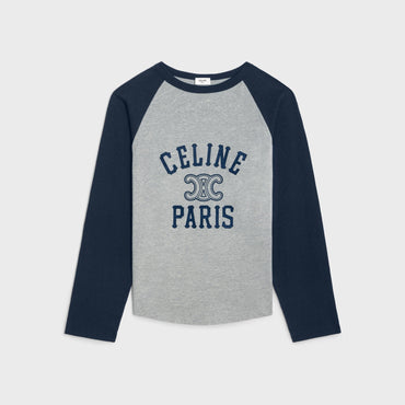 T-Shirt Celine Paris Triomphe - Grey Melange/Navy